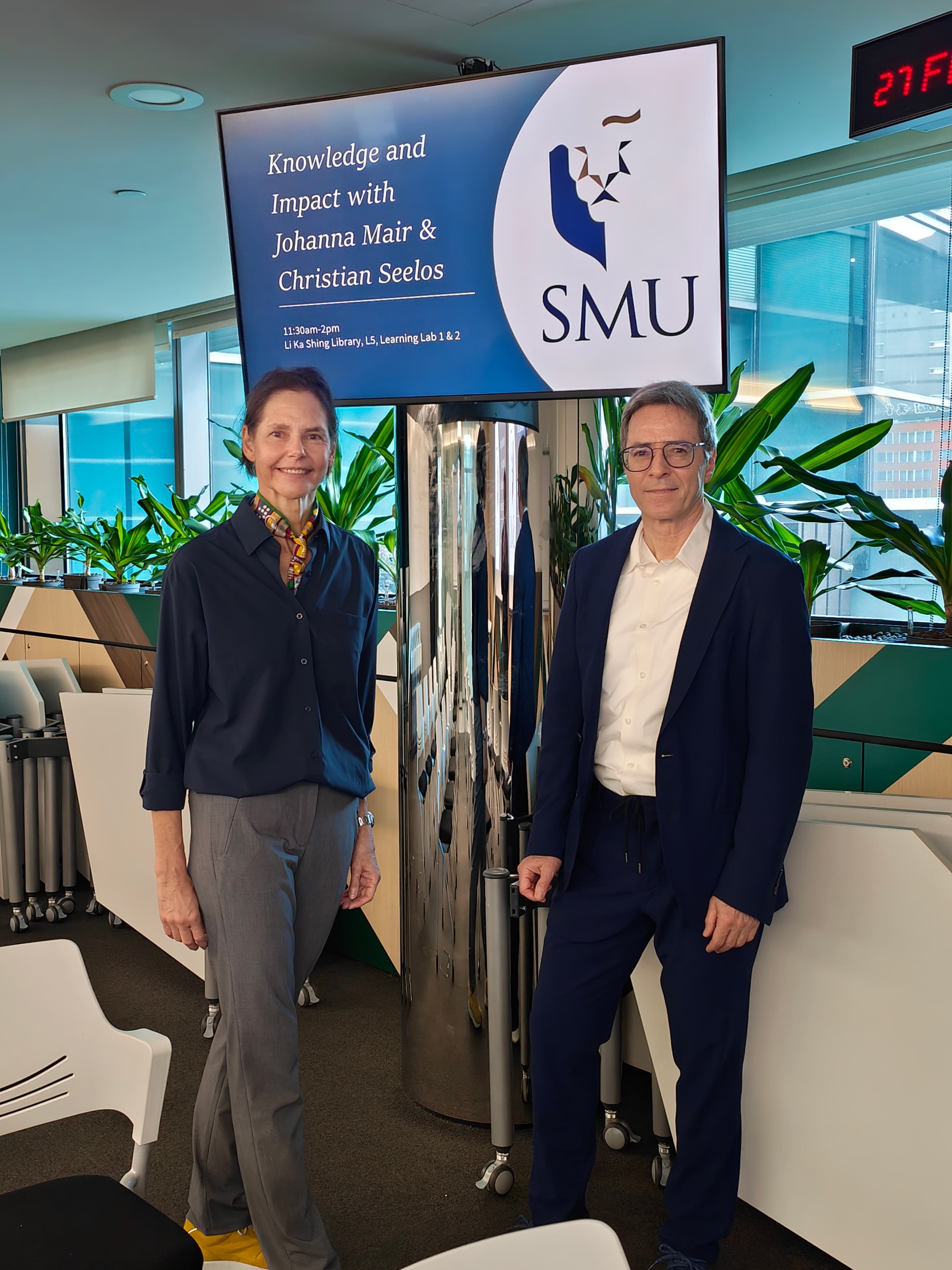 Johanna Mair and Christian Seelos at Singapore Management University